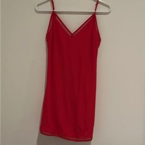 Lovers and Friends Red V-Neck Neckline Patterned Dress